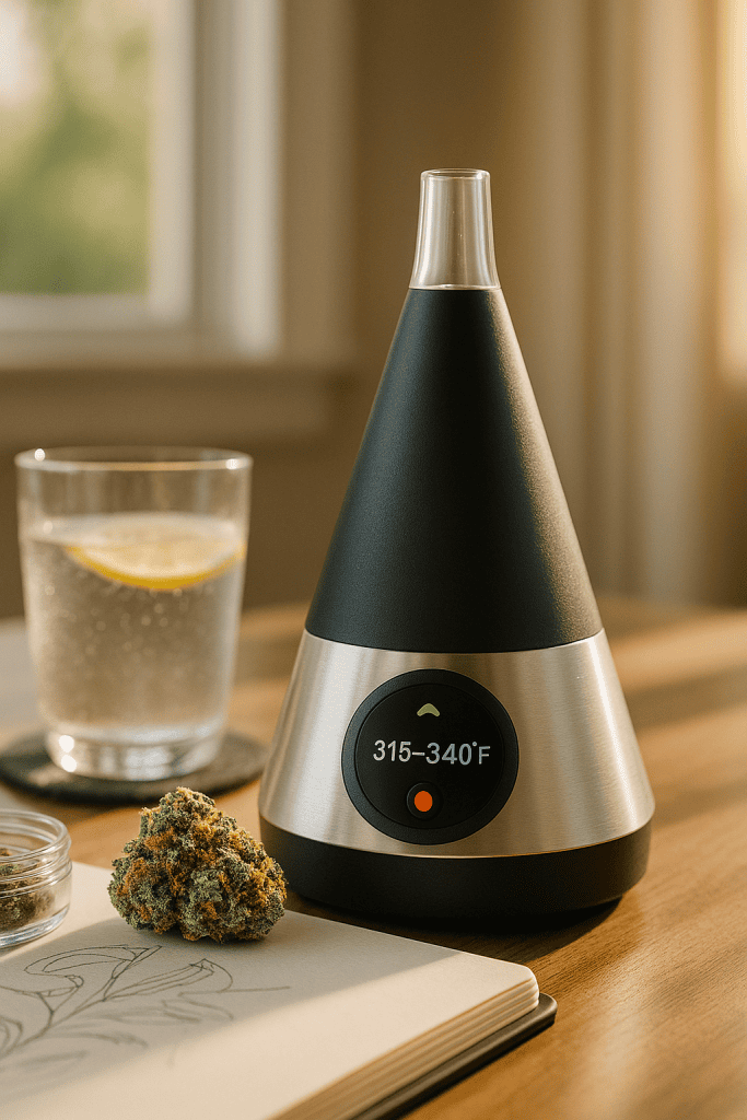 THCA safety vaping setup with low-temp device