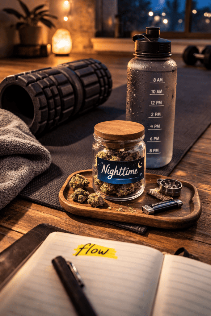 foam roller and THCA jar used after exercise