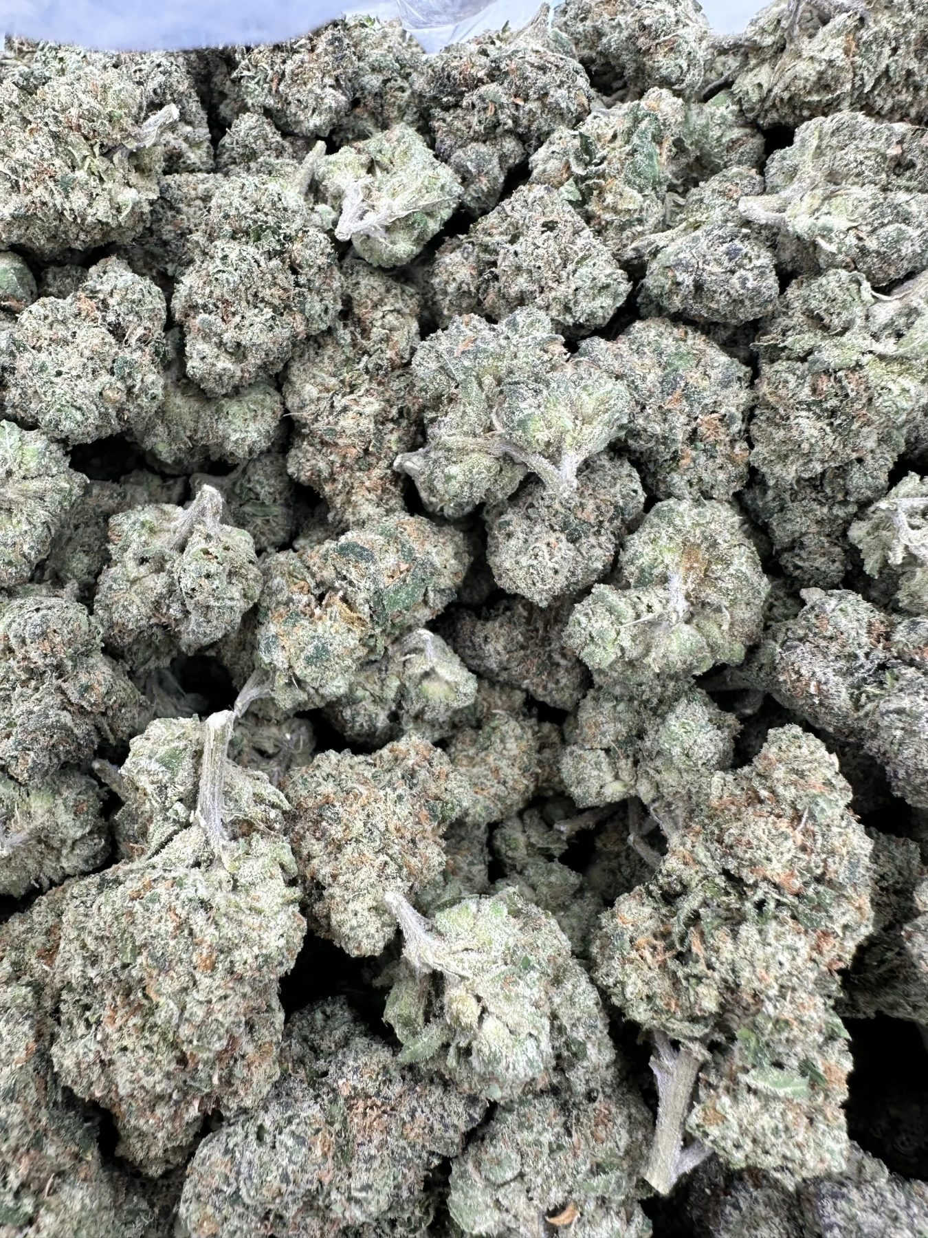 blue cheese macro with frosted trichome coverage and dense berry-cheese funk structure
